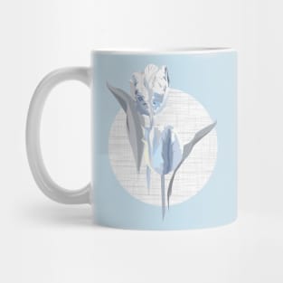 white blue gray parrot tulip Mug